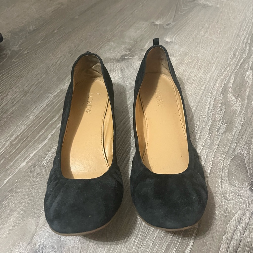 J. Crew Anya suede ballet flats in black, size 9
